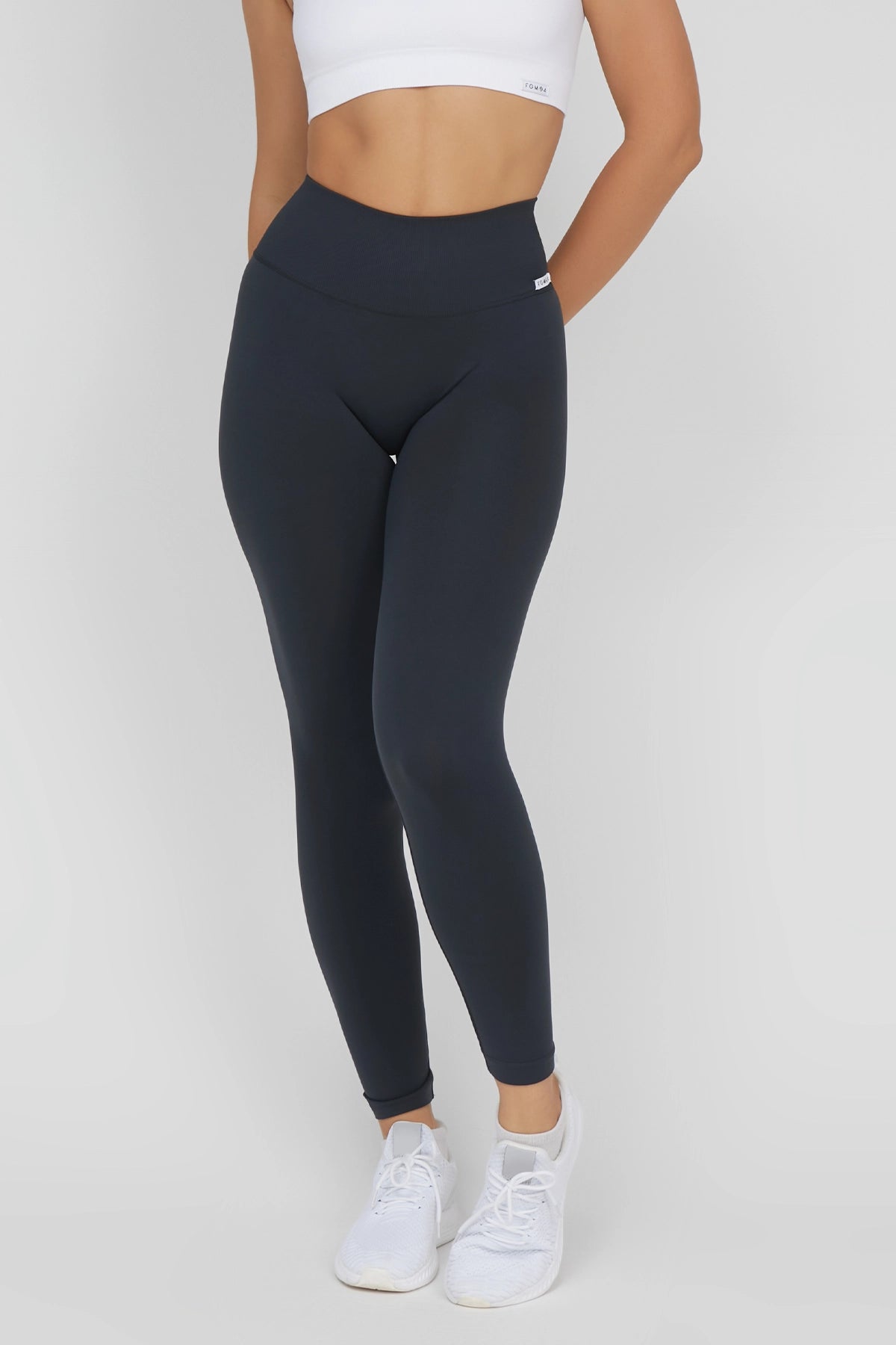 Compression Yoga Shorts for Women -Shape-Up Fgm04 2.0 Grigio Pancia Piatta