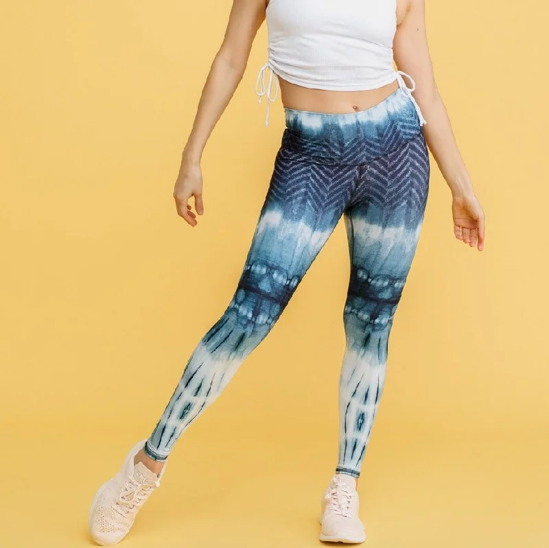 Yoga Pants for Deep Stretching -Kumo Shibori High Waisted Legging