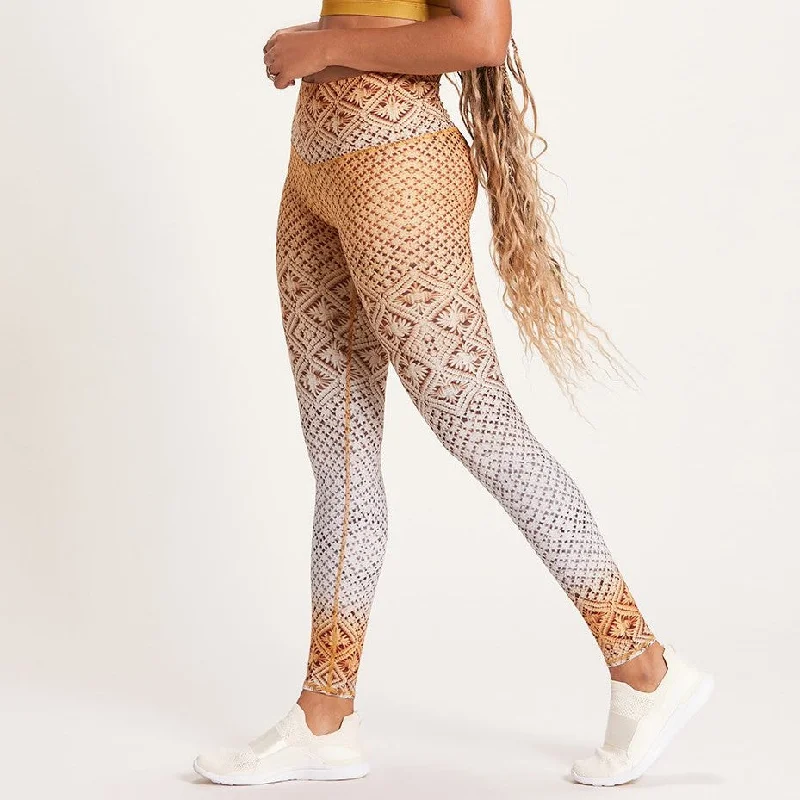 Quick-Dry Yoga Pants for Women -Macrame Sun Spot High Waisted Legging