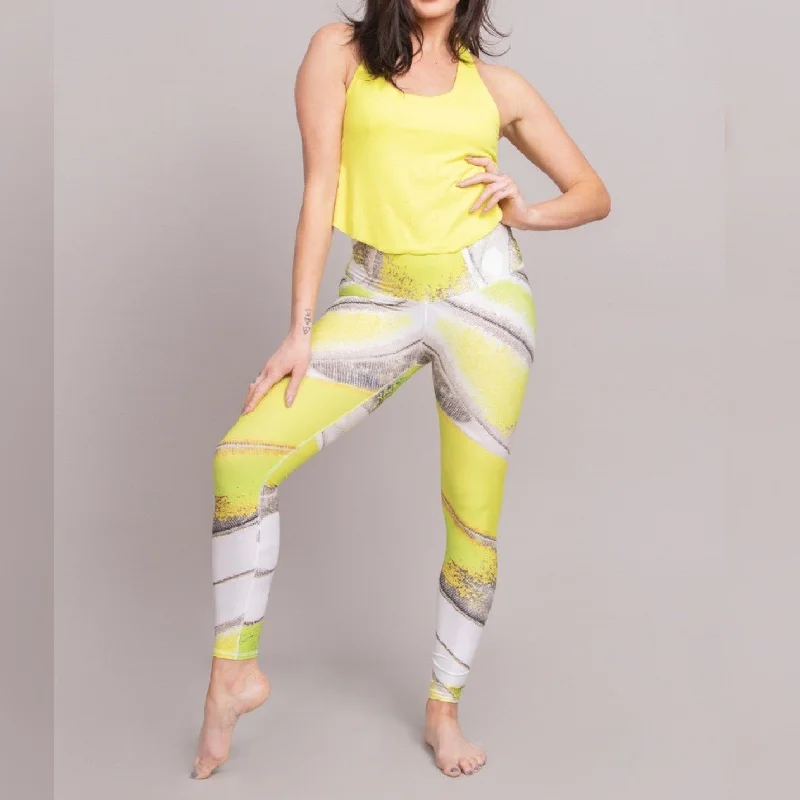 Yoga Pants for All Body Types -Neon Flutter Barefoot Leggings