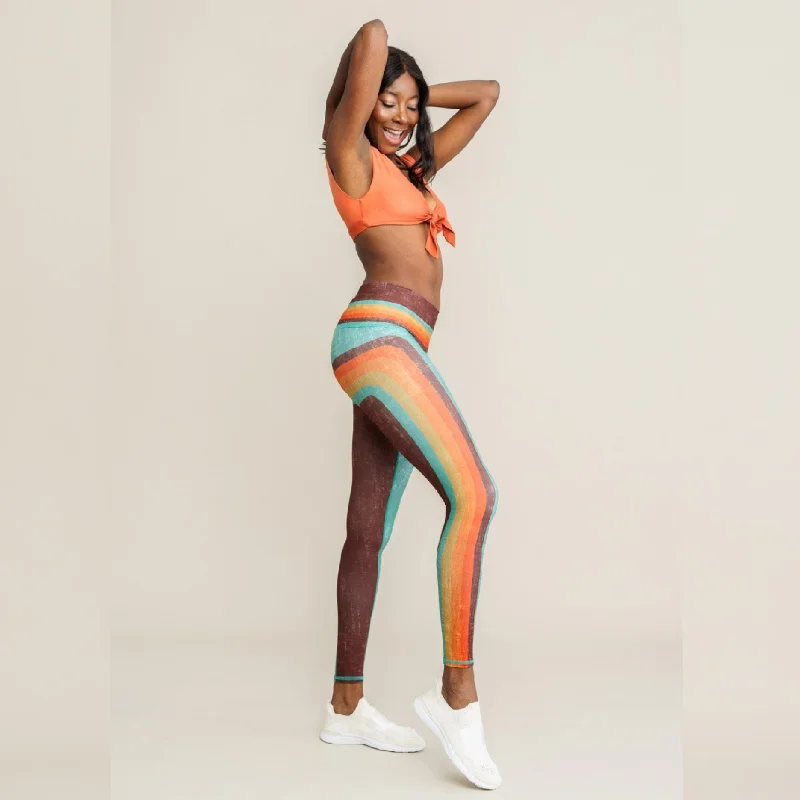 Stylish Yoga Pants for Women -Retro Aloha Barefoot Leggings