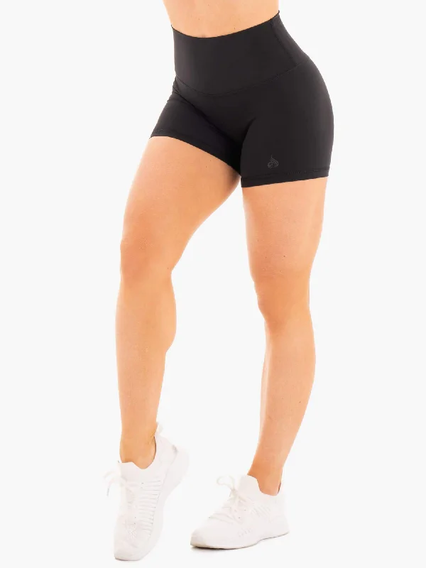Yoga Shorts for Relaxation Poses -NKD High Waisted Shorts - Black