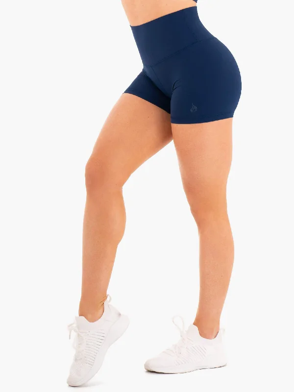 Yoga Shorts for Better Flexibility and Stretch -NKD High Waisted Shorts - Navy