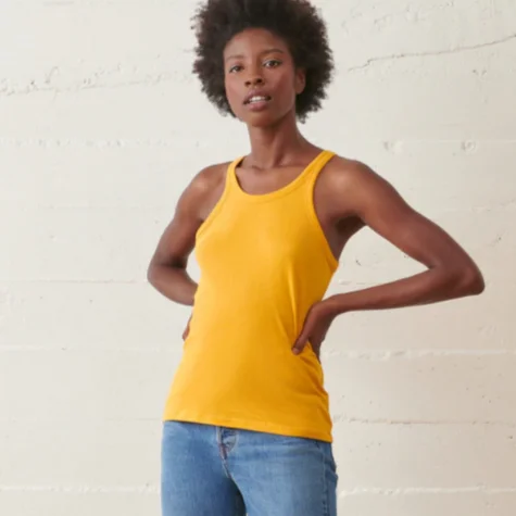 Sleeveless Yoga Tops with Built-In Bra -Yellow No. 05 Tank Top
