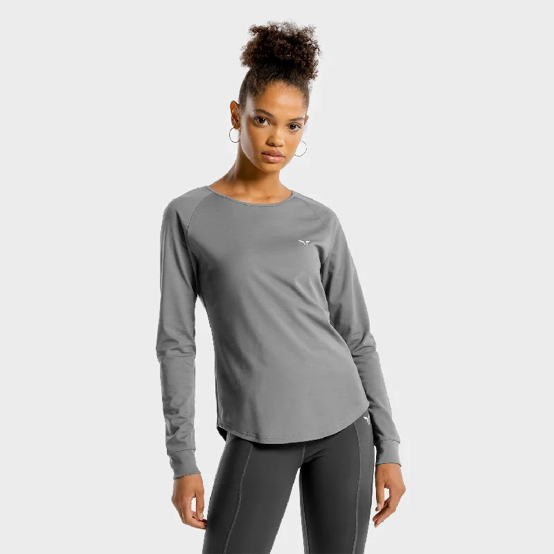 Women's Yoga Tops with Stretch Fabric -Noor Tee - Grey