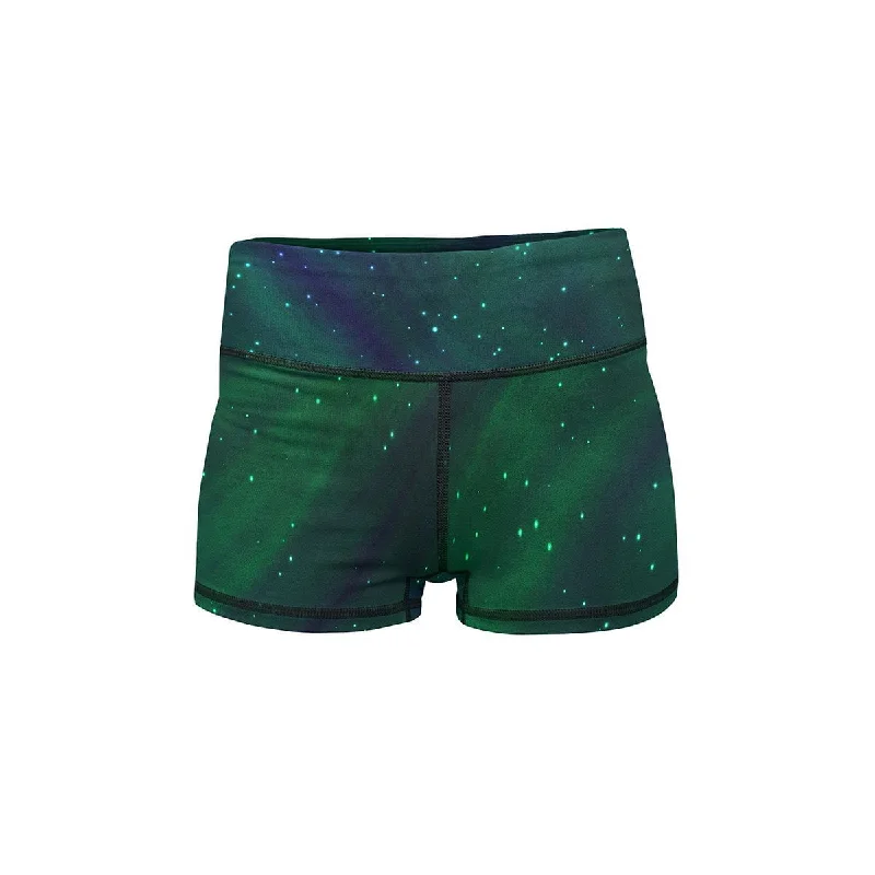 Soft Yoga Shorts for Yoga -Northern Lights Yoga Shorts