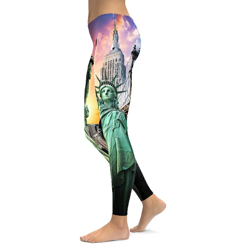 Yoga Pants for Strength Training -NYC Statue of Liberty Leggings