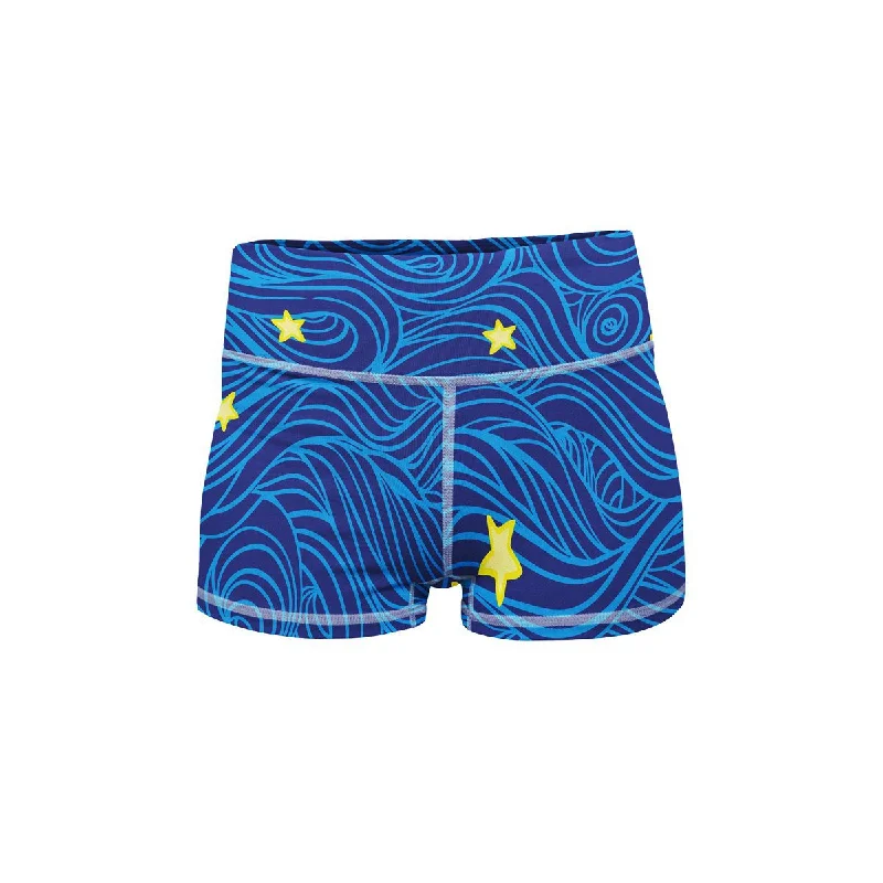 Yoga Shorts for Training and Yoga -Ocean Stars Yoga Shorts
