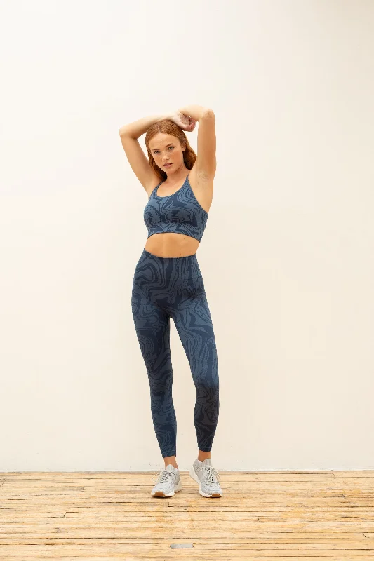 Full Coverage Yoga Pants for Women -OCEAN SWIRL LEGGINGS