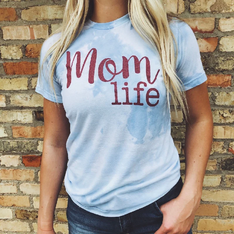 Yoga Tops for Stretching and Flexing -OG Mom Life Shimmer • Tie-Dye