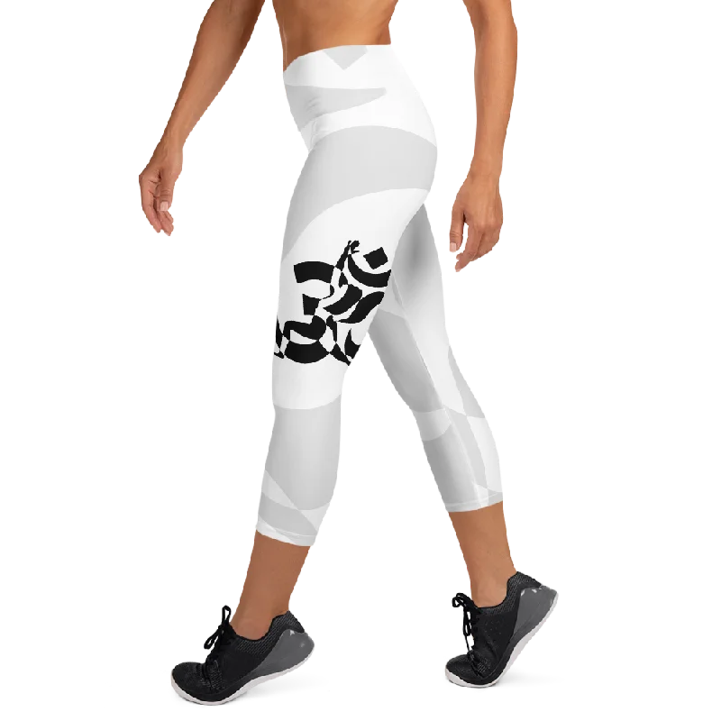 Yoga Pants for Stretching -OM High Waist Womens Yoga Capri Leggings