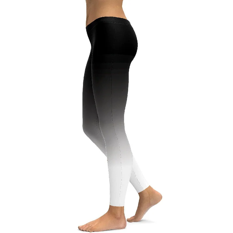 Yoga Pants for All Types of Yoga -Ombre Black to White Leggings