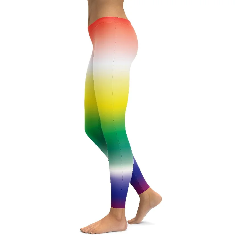 Yoga Pants for Flexibility -Ombre Rainbow Leggings