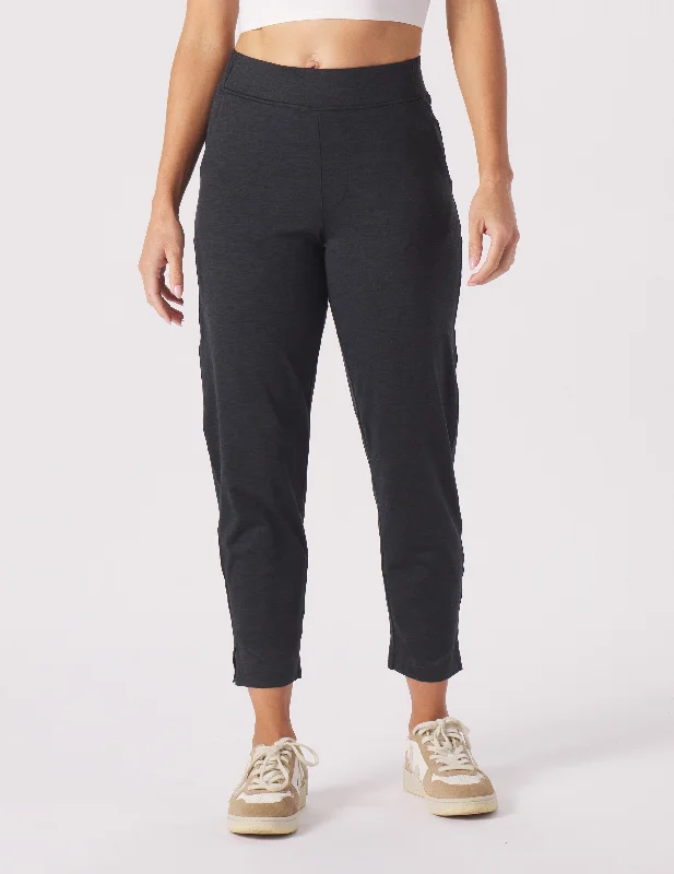 Yoga Pants for Athletic Women -On The Go Ankle Pant: Black Marble