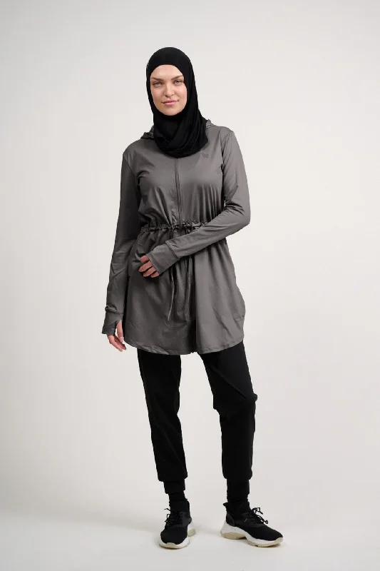 Soft and Stretchable Yoga Tops -On-The-Go Jacket- Charcoal