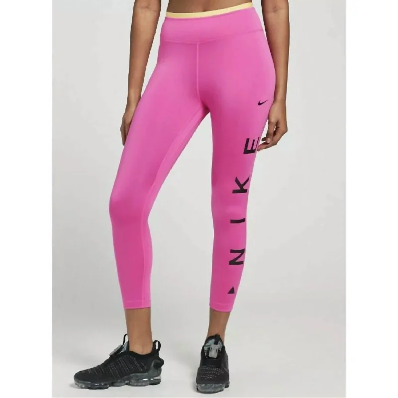 Yoga Shorts for Intense Practice -One Icon Clash Ankle Leggings In Pink/gold Waist Band/black Logo Yoga Shorts for Intense Practice -One Icon Clash Ankle Leggings In Pink/gold Waist Band/black Logo
