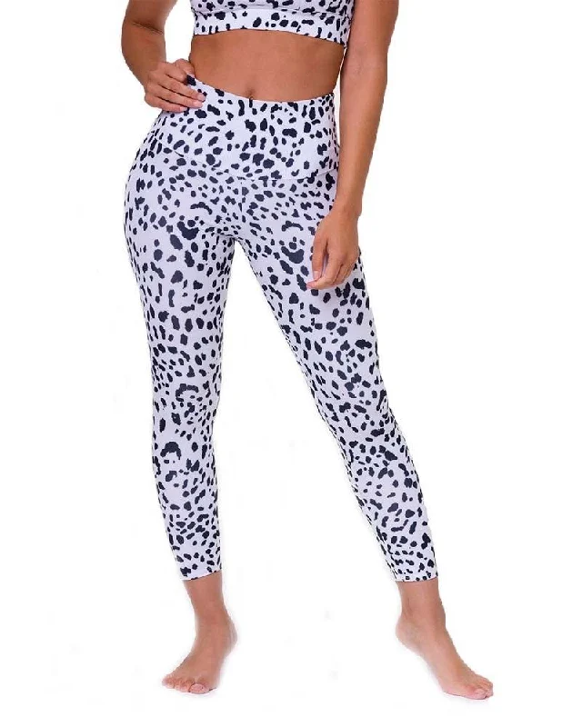 Flexibility Yoga Pants for Every Workout -High Basic Midi White Cheetah Legging