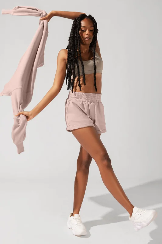 Comfortable Yoga Shorts for Yoga Practice -Ooey Gooey Lounge Shorts with Pockets - Ballet Slipper Comfortable Yoga Shorts for Yoga Practice -Ooey Gooey Lounge Shorts with Pockets - Ballet Slipper