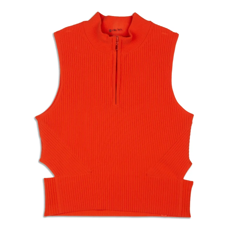 Breathable Yoga Tops for Comfortable Poses -Open Back Half-Zip Sweater - Resale