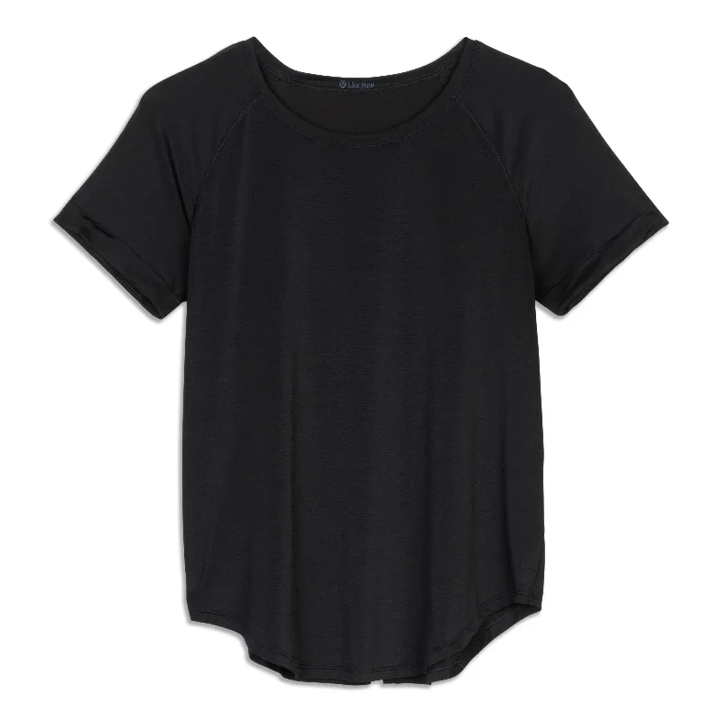 Yoga Tops with Full Support and Comfort -Open Up Tie Back T-Shirt - Resale