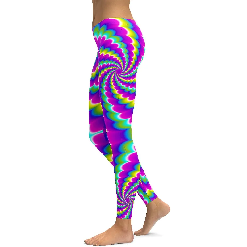 Soft and Stretchy Yoga Pants for Flexibility -Optical Illusion Spinning Leggings