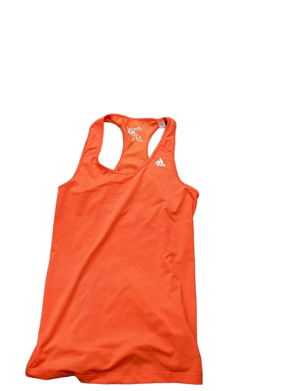 Women's Yoga Tops with Full Coverage -Orange Athletic Tank Top Adidas, Size M