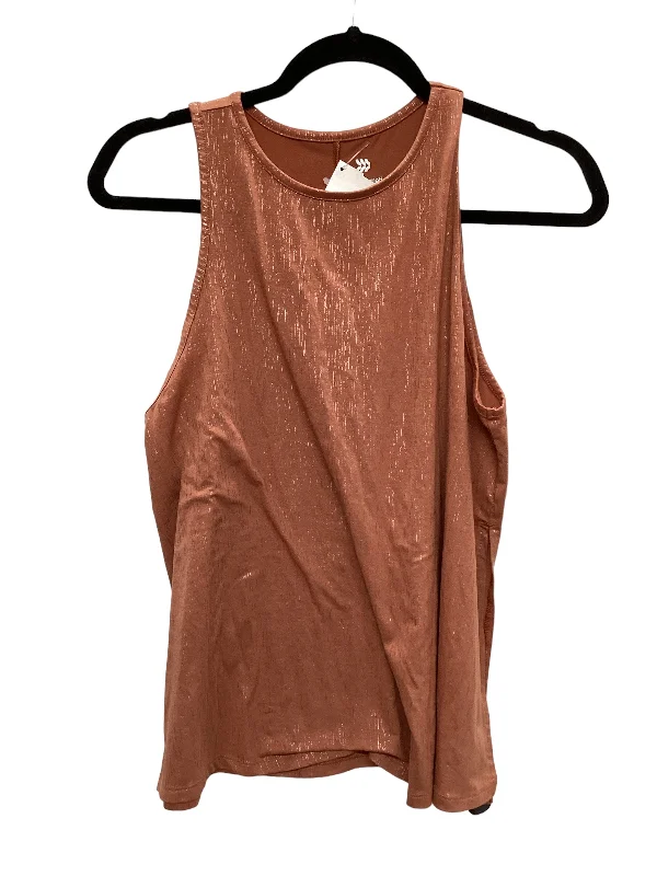 High Neck Yoga Tops for Comfort -Orange Athletic Tank Top All In Motion, Size M