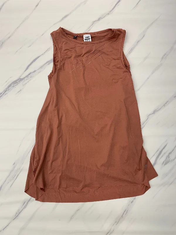 Yoga Tops with Moisture-Wicking Fabric -Orange Athletic Tank Top Gym Shark, Size M