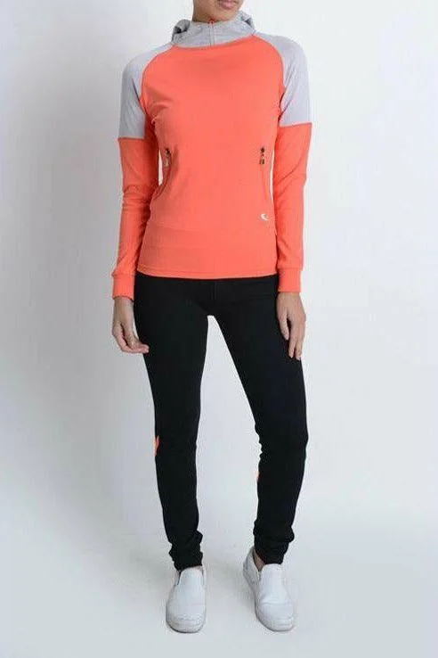 Comfortable Yoga Tops for Workouts -Orange Long Sleeve Yoga Jacket