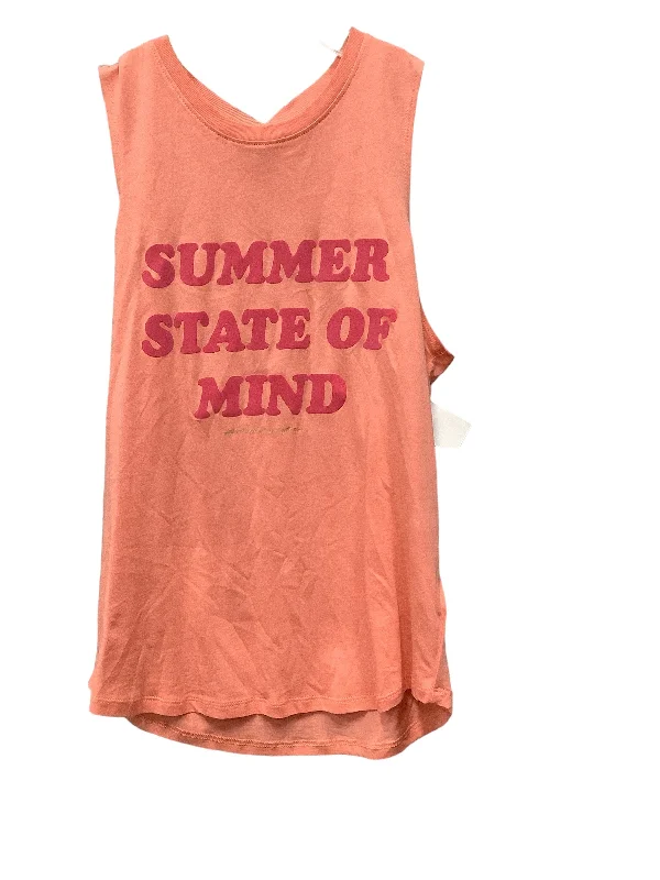 Mesh Yoga Tops for Women -Orange & Pink Athletic Tank Top Spiritual Gangster, Size S