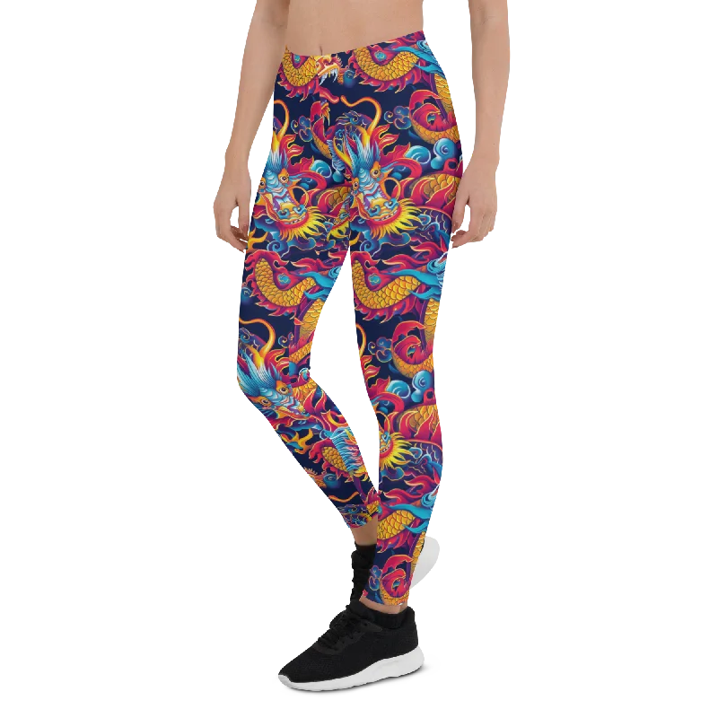 Yoga Pants for Full Flexibility and Movement -Oriental Dragon Leggings