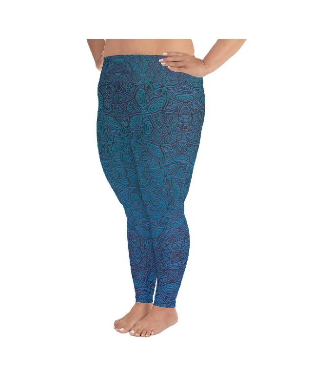 Soft Yoga Pants for Comfort -Ornamental Mandala Plus Size Leggings