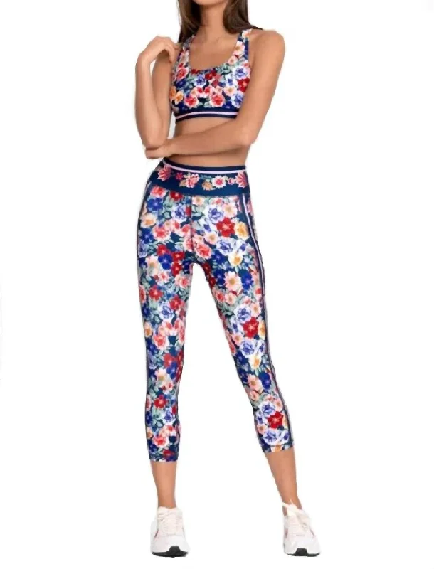 Lightweight Yoga Shorts for Daily Yoga -Otti Bee Active Capri Legging In Multi