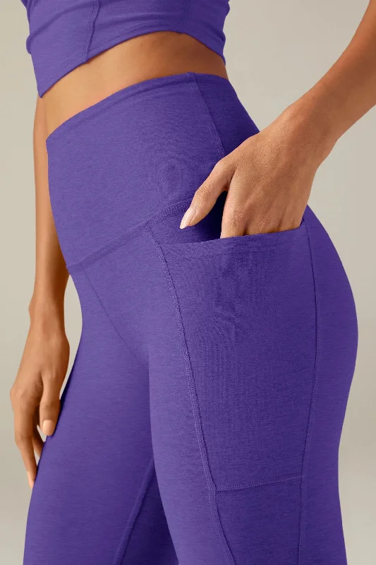 Breathable Yoga Shorts for Performance -Out of Pocket High Waisted Midi Leggings - Ultraviolet