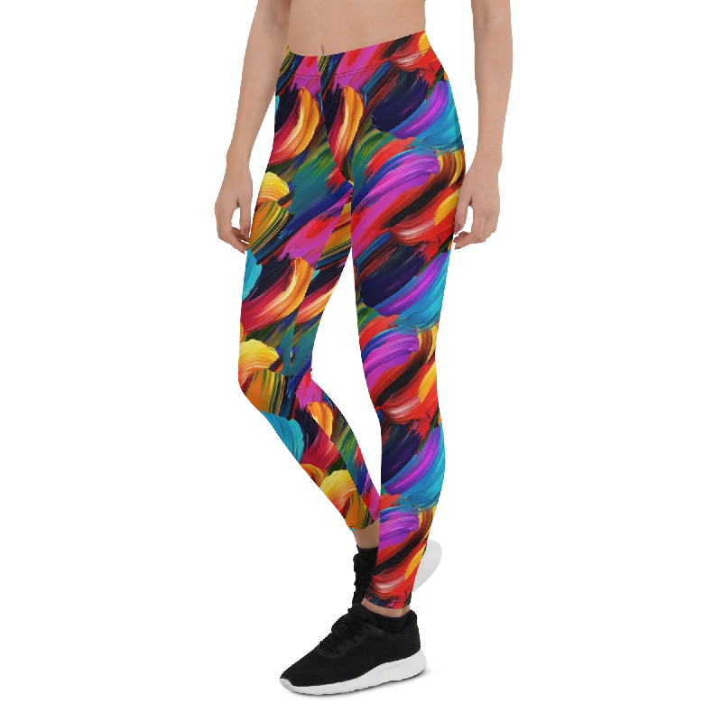 Yoga Pants for Building Strength and Flexibility -Paint Stroke Leggings