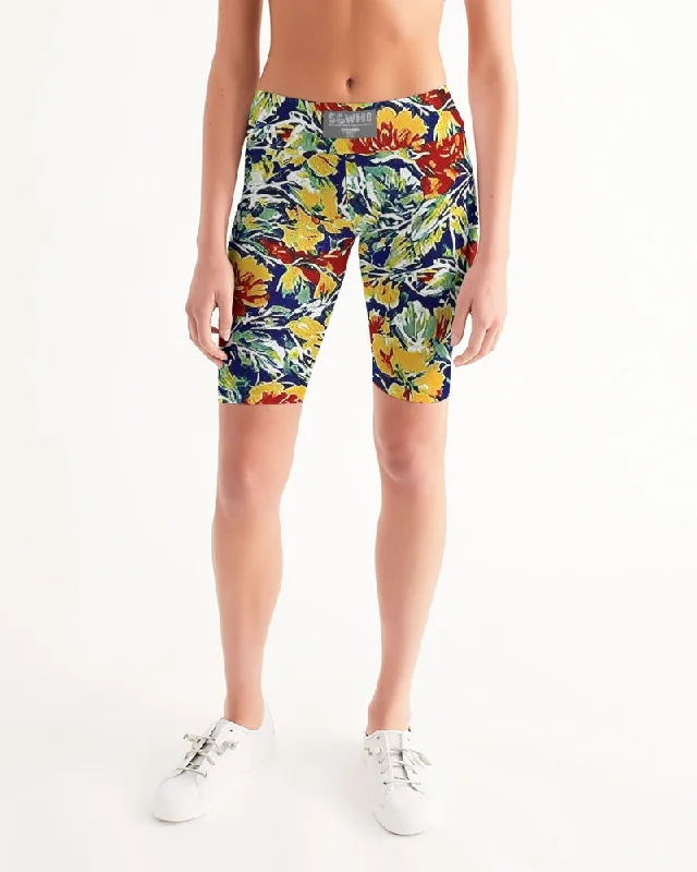 Yoga Shorts for Movement and Stretch -Painted floor design Women's All-Over Print Mid-Rise Bike Shorts Yoga Shorts for Movement and Stretch -Painted floor design Women's All-Over Print Mid-Rise Bike Shorts