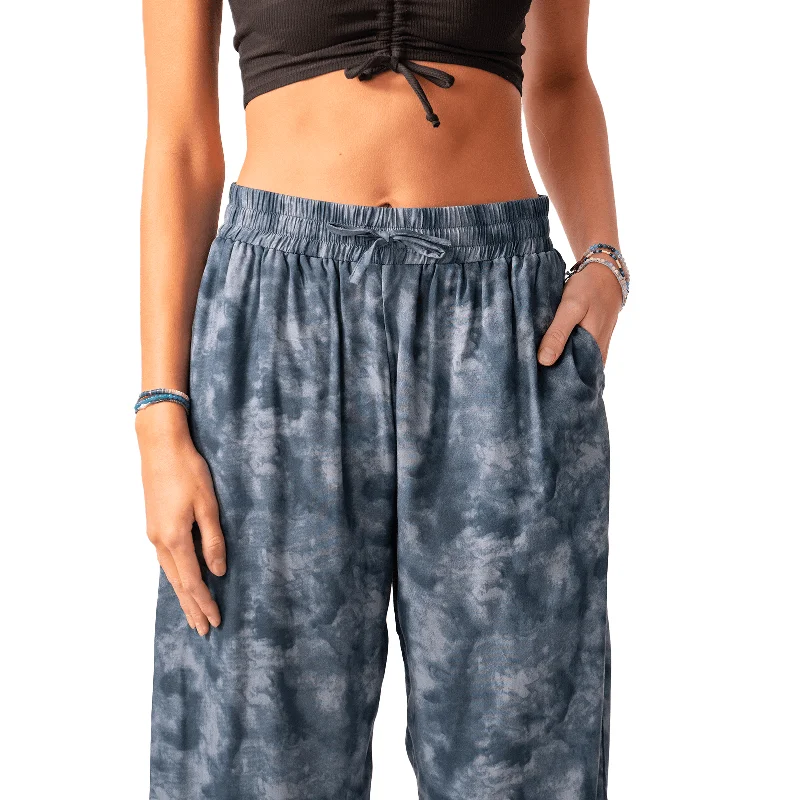 Soft Yoga Pants for Chilling -Pampa Point Wide Leg Drawstring Pants