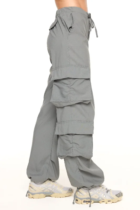 Comfortable Yoga Pants for Hot Weather -Parachute Pants - Light Grey