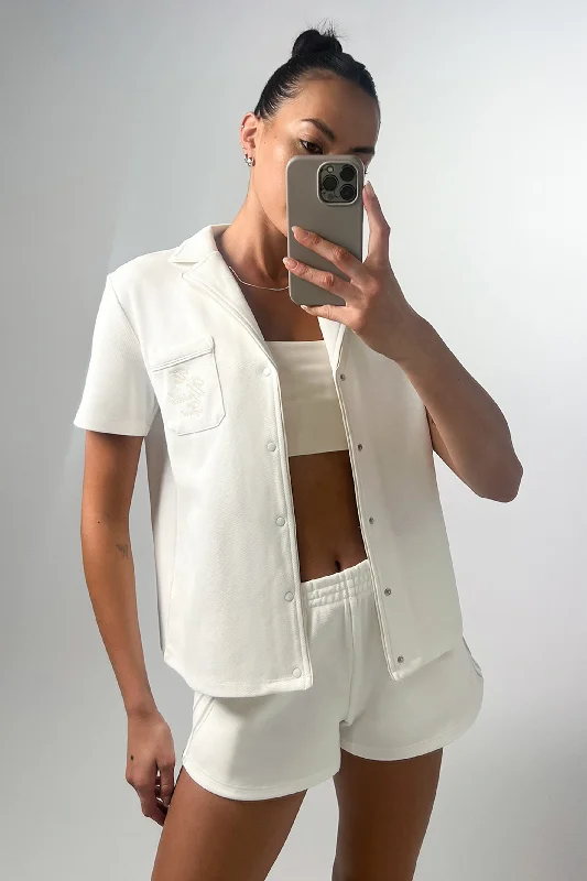 Yoga Tops for Daily Wear and Practice -Pasadena Cubano Shirt - White