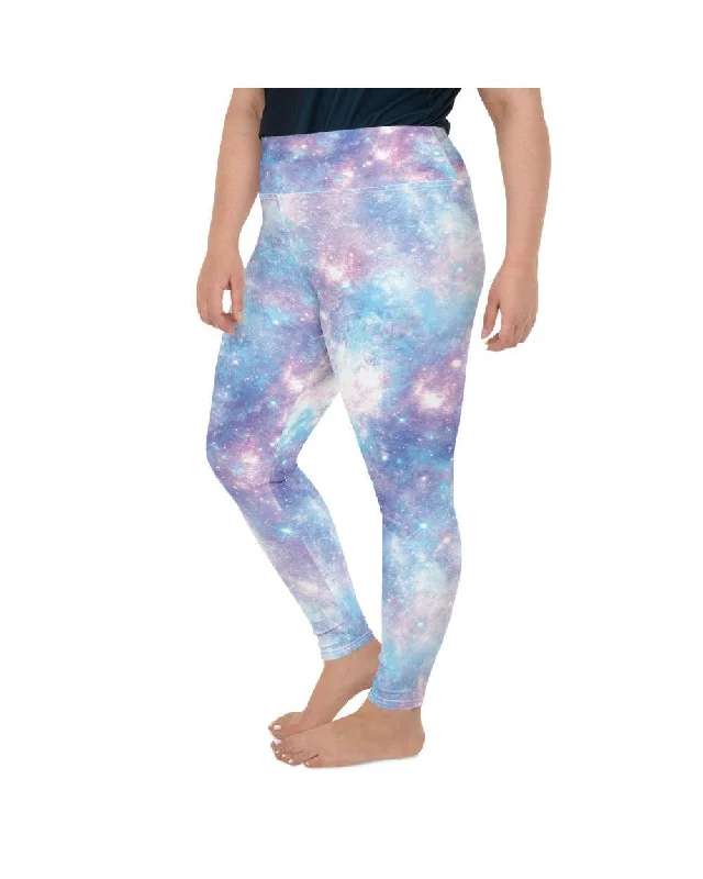Yoga Pants for Daily Wear -Pastel Galaxy Plus Size Leggings