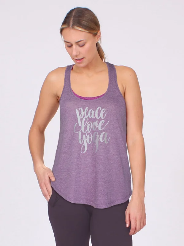 Full-Length Yoga Pants for Every Workout -Peace Love Yoga Tank Orchid