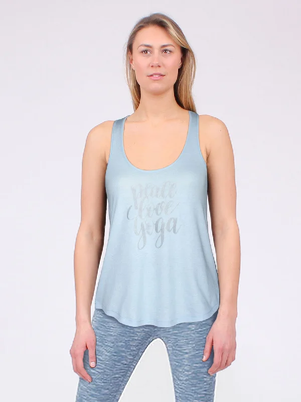 Full-Body Yoga Pants for Flexibility -Peace Love Yoga Tank Sea Mist | Final Sale