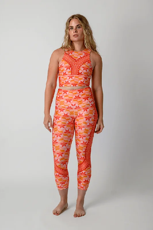All-Day Wear Yoga Pants -Peach Out Printed Yoga Crops