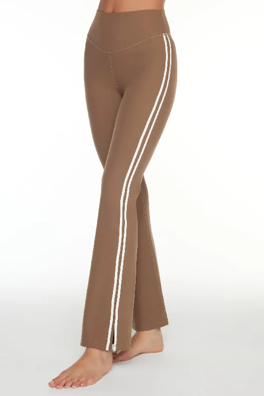 Best Yoga Pants for Hot Yoga -Peached Florence Flare Pants - Mocha