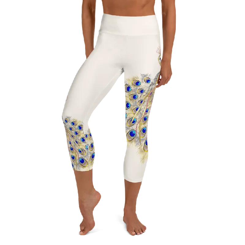 Best Fit Yoga Pants for Comfort -Peacock High Waist Womens Yoga Capri Leggings