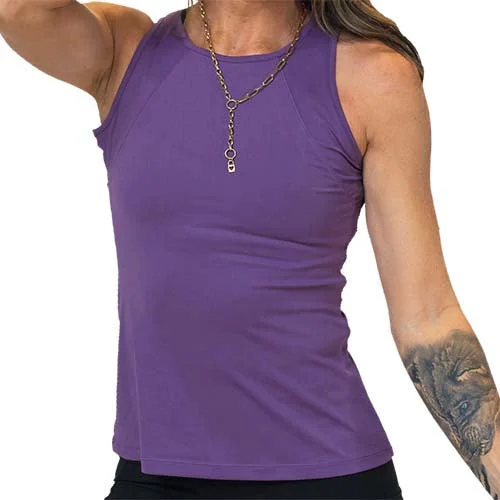 Soft Yoga Tops for Relaxation and Practice -Peekaboo Back Tank Top | Grape