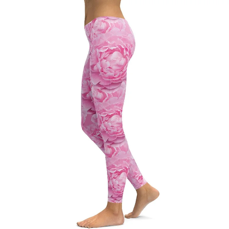 Yoga Pants for All Types of Yoga -Peony Flower Leggings