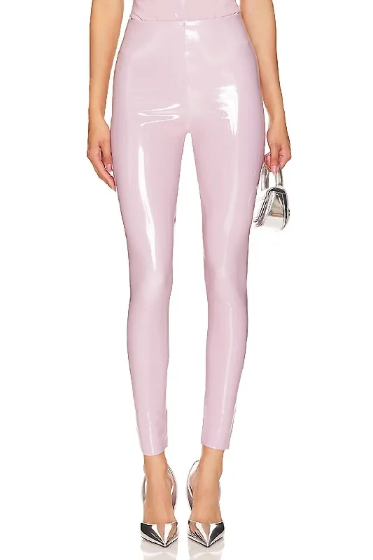 Yoga Shorts for Deep Stretch and Flexibility -Perfect Faux Patent Leather Legging In Mauve Yoga Shorts for Deep Stretch and Flexibility -Perfect Faux Patent Leather Legging In Mauve