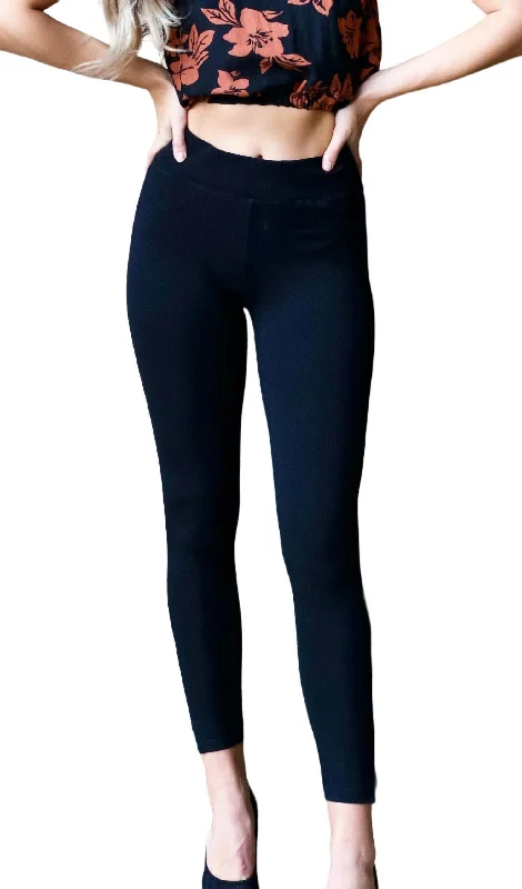 Yoga Shorts for Easy Stretching Poses -Perfect Mid-Rise Skinny Pants In Black