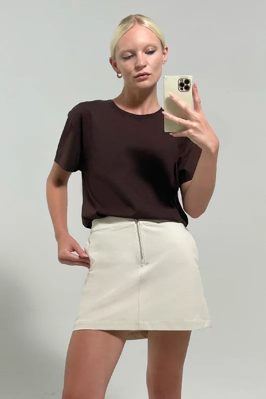 Yoga Tops for Studio Practice -Perfect Tee - Coffee Bean